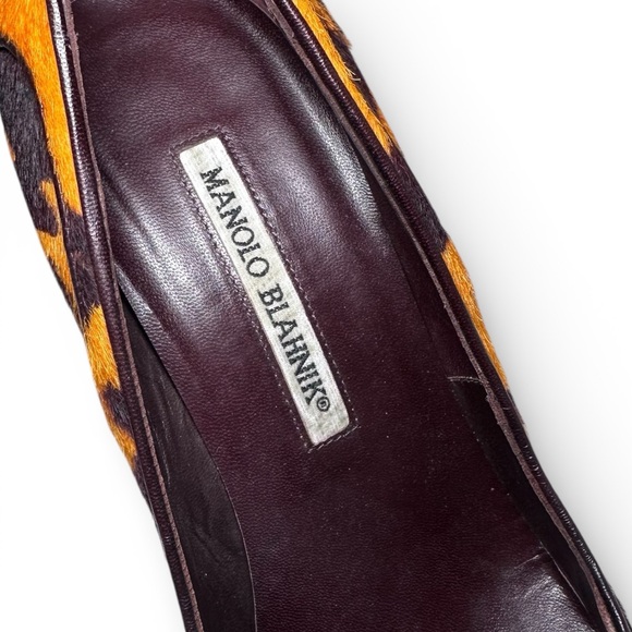 Vintage Manolo Blahnik Pony Hair Animal Print Pumps - Picture 7 of 9